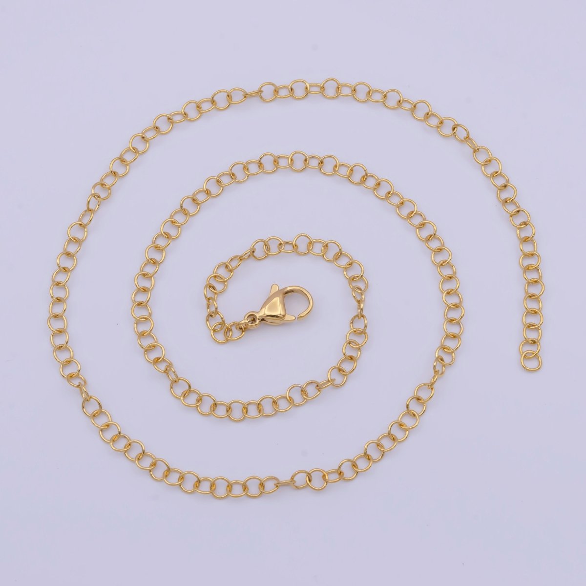 17" Ready to Wear Gold plated Chain with Lobster Clasp, Simple Everyday Layering Necklace | WA-1119 Clearance Pricing - DLUXCA
