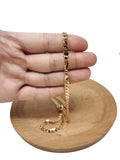 17.0'' Ready to Use 18K Rosy Gold plated Cuban Curb Necklace Chain, Layering Curb Chain Dainty Necklace, For Necklace Making, 4mm Curb Necklace w/ Lobster Clasps | CN-683 Clearance Pricing - DLUXCA