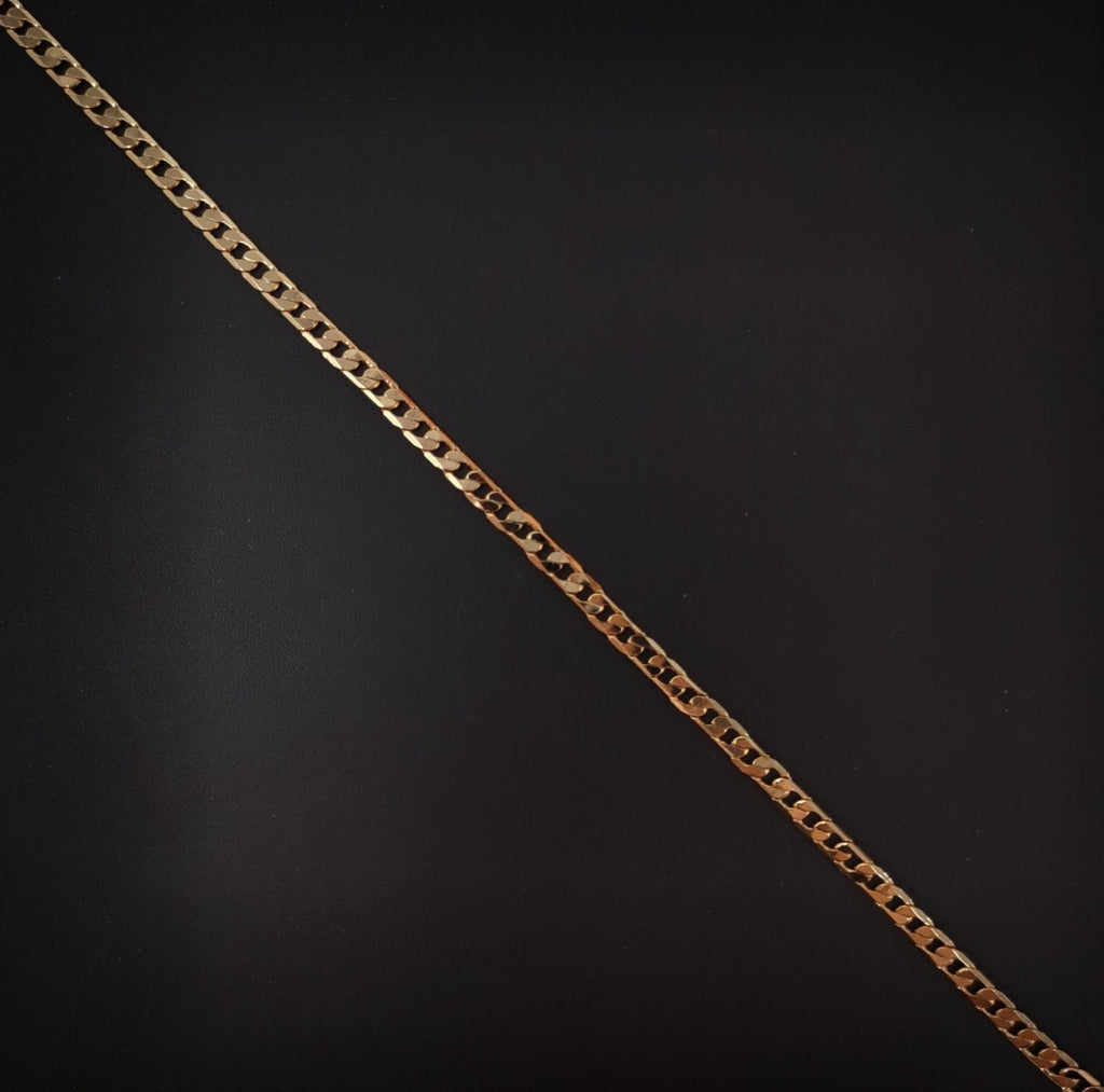 17.0'' Ready to Use 18K Rosy Gold plated Cuban Curb Necklace Chain, Layering Curb Chain Dainty Necklace, For Necklace Making, 4mm Curb Necklace w/ Lobster Clasps | CN-683 Clearance Pricing - DLUXCA