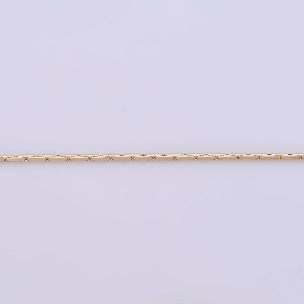 17.5 inch, 23.5 Beading Crimpable Chain Necklace, 18K Gold Plated Designed Finished Chain For Jewelry Necklace Making, Dainty 1.2mm Designed Necklace w/ Spring Ring | CN-389 CN-390  Clearance Pricing