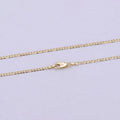 17.5 Inch Curb Finished Chain, Dainty 2mm 14K Gold plated Necklace with Lobster Clasps | WA-623