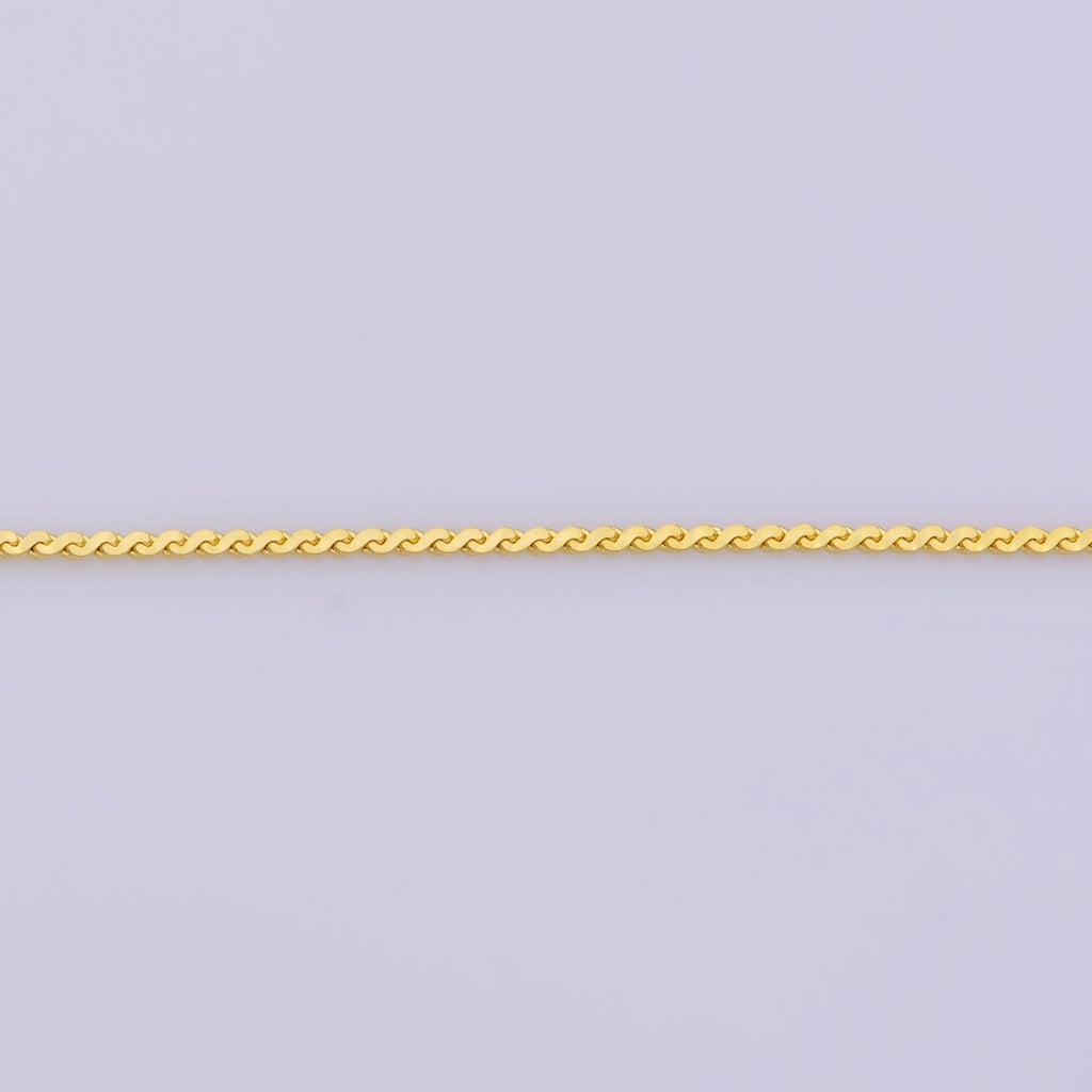 17.5 inch Designed Chain Necklace, 24K Gold Plated Designed Finished Chain For Jewelry Making, Dainty 1.4mm Designed Necklace w/ Spring Ring | CN-363 Clearance Pricing - DLUXCA