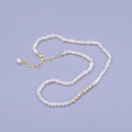 17.5 Inch Half 4.5mm Pearl Seed w. Gold Spacer Beads, Half Textured Heart Chain Necklace | WA-1450 Clearance Pricing