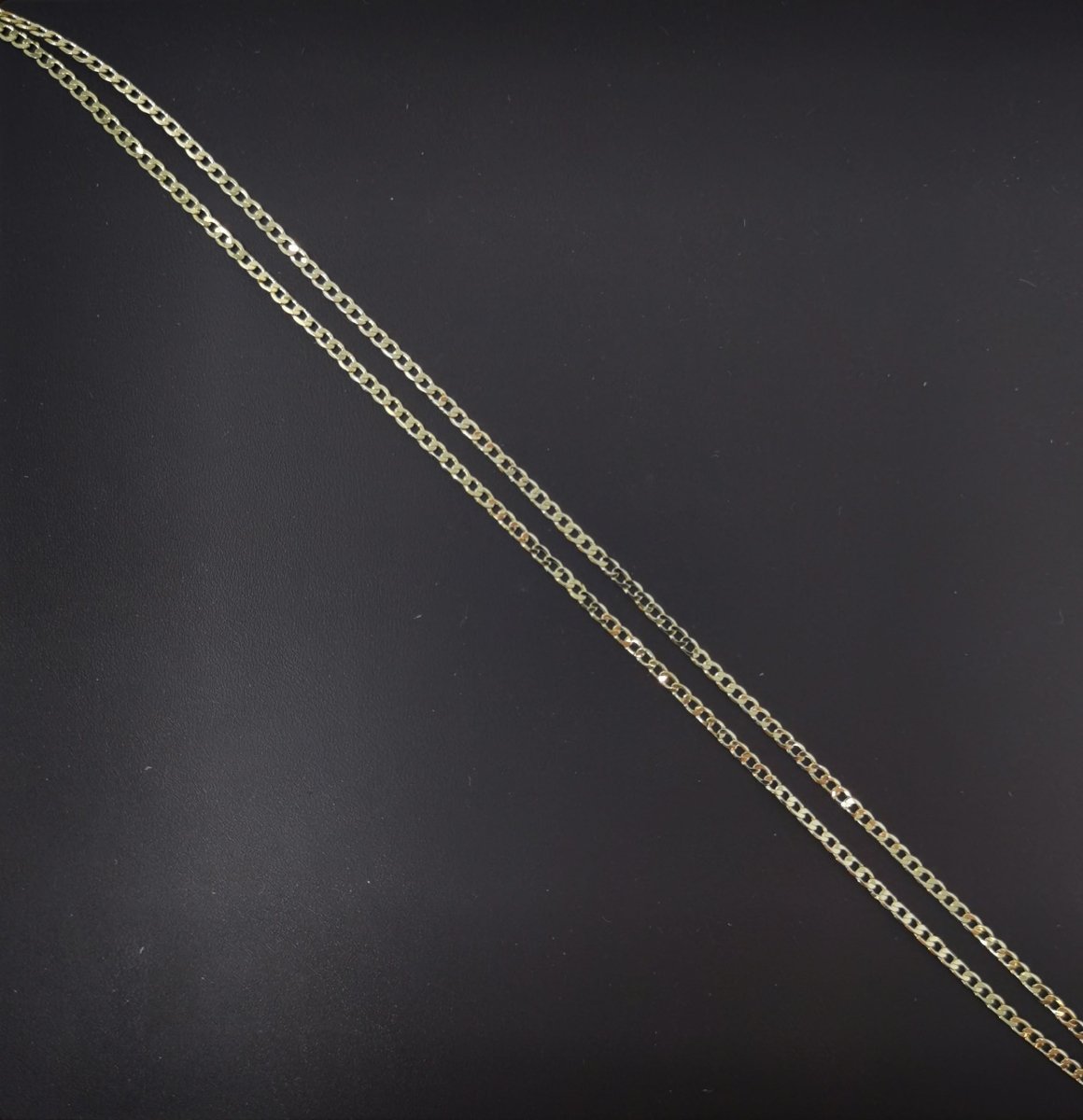 17.5 Inch Miami Cuban Curb Chain Gold plated Dainty Curb Chain Necklace 1.8mm width | WA-1746 Clearance Pricing - DLUXCA