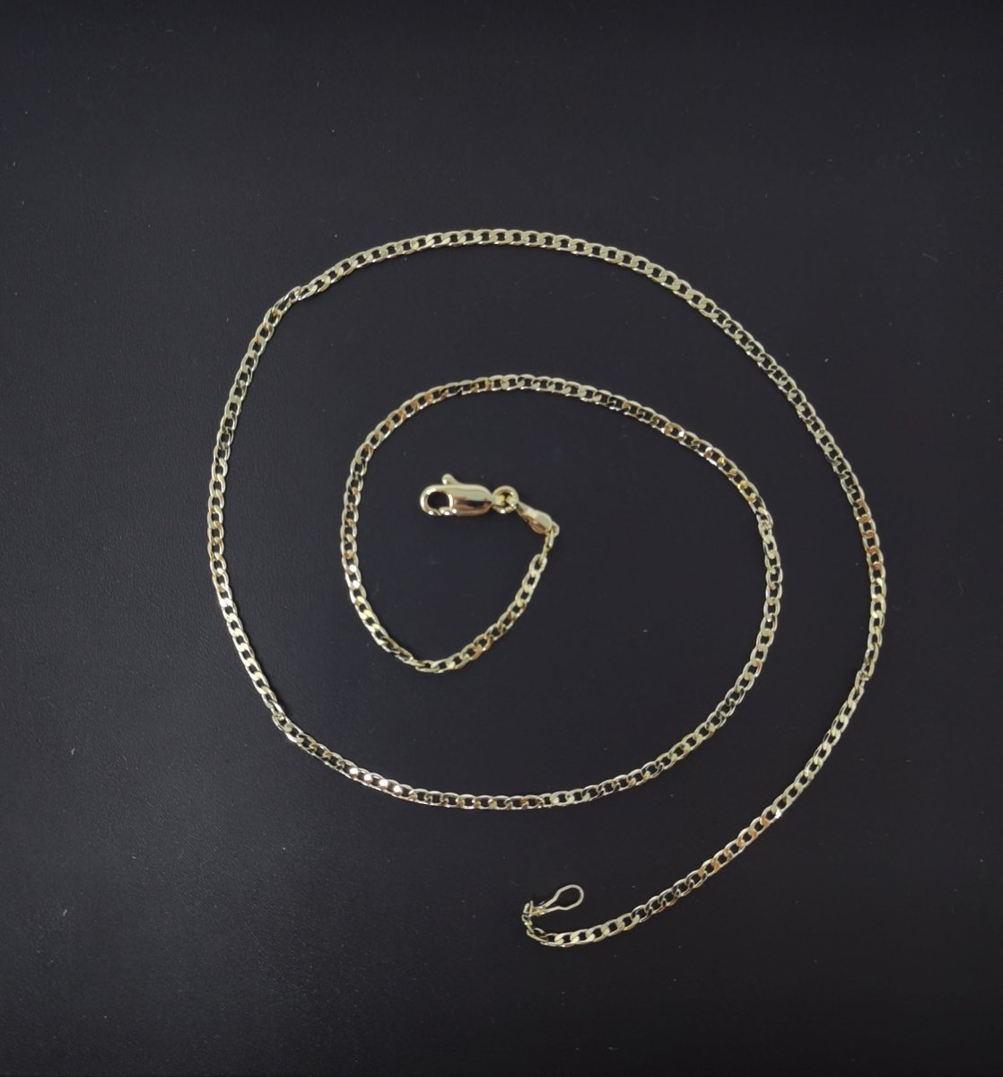 17.5 Inch Miami Cuban Curb Chain Gold plated Dainty Curb Chain Necklace 1.8mm width | WA-1746 Clearance Pricing - DLUXCA