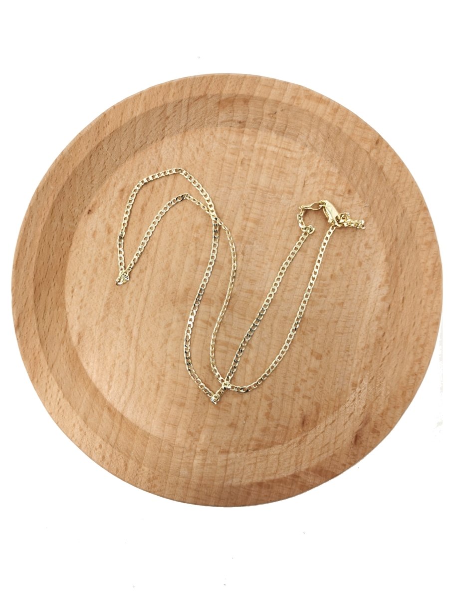 17.5 Inch Miami Cuban Curb Chain Gold plated Dainty Curb Chain Necklace 1.8mm width | WA-1746 Clearance Pricing - DLUXCA