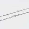 17.5 inch Silver Miami Cuban Curb Chain Necklace, White Gold plated Curb Finished Necklace, 2.5mm Curb Necklace w/ Spring Ring | CN-1013 Clearance Pricing - DLUXCA