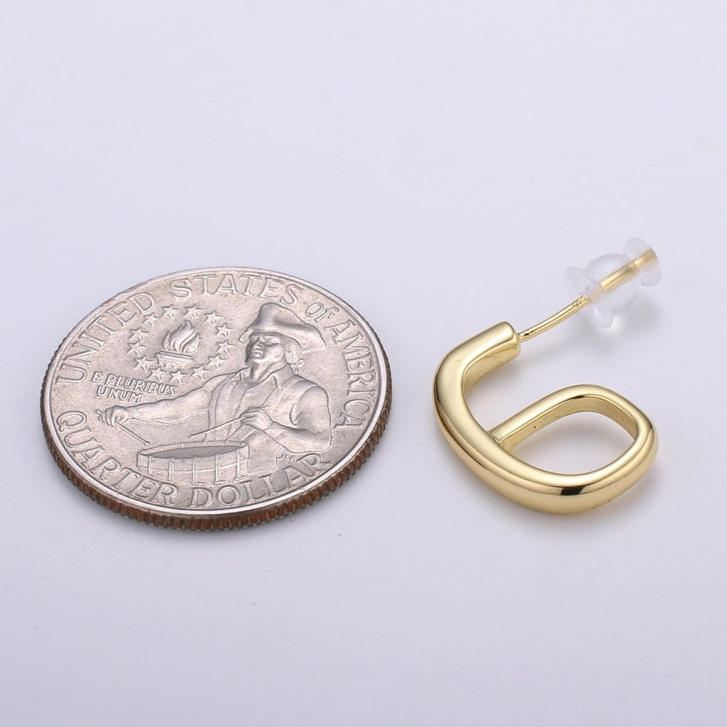 17.5 mm "G" Hoops 14K Gold Plated, 6 Gold Earrings for DIY Earring Craft Supply Jewelry Making Q-409 - DLUXCA