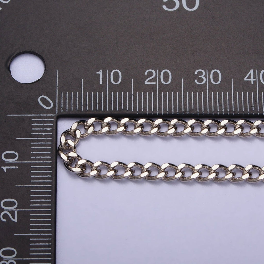 17.5'' Ready to Use White Gold plated Cuban Curb Necklace Chain 3.5mm Necklace | WA-1561 Clearance Pricing - DLUXCA