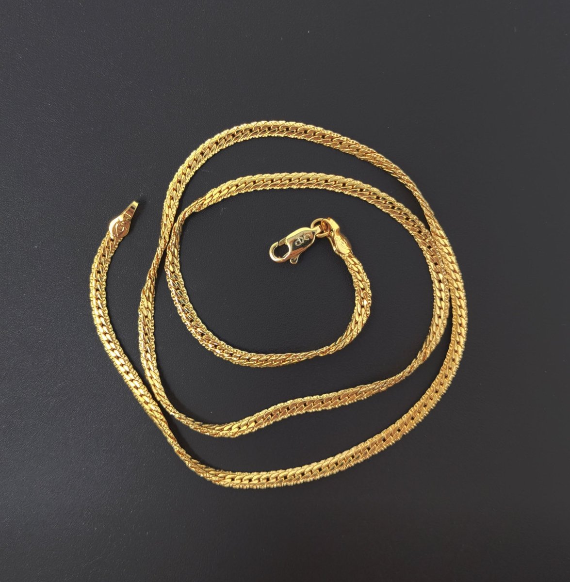 17.7" 24K Gold plated Herringbone Necklace, 2.3mm In Width, w/ Lobster Clasps | CN-526 - DLUXCA