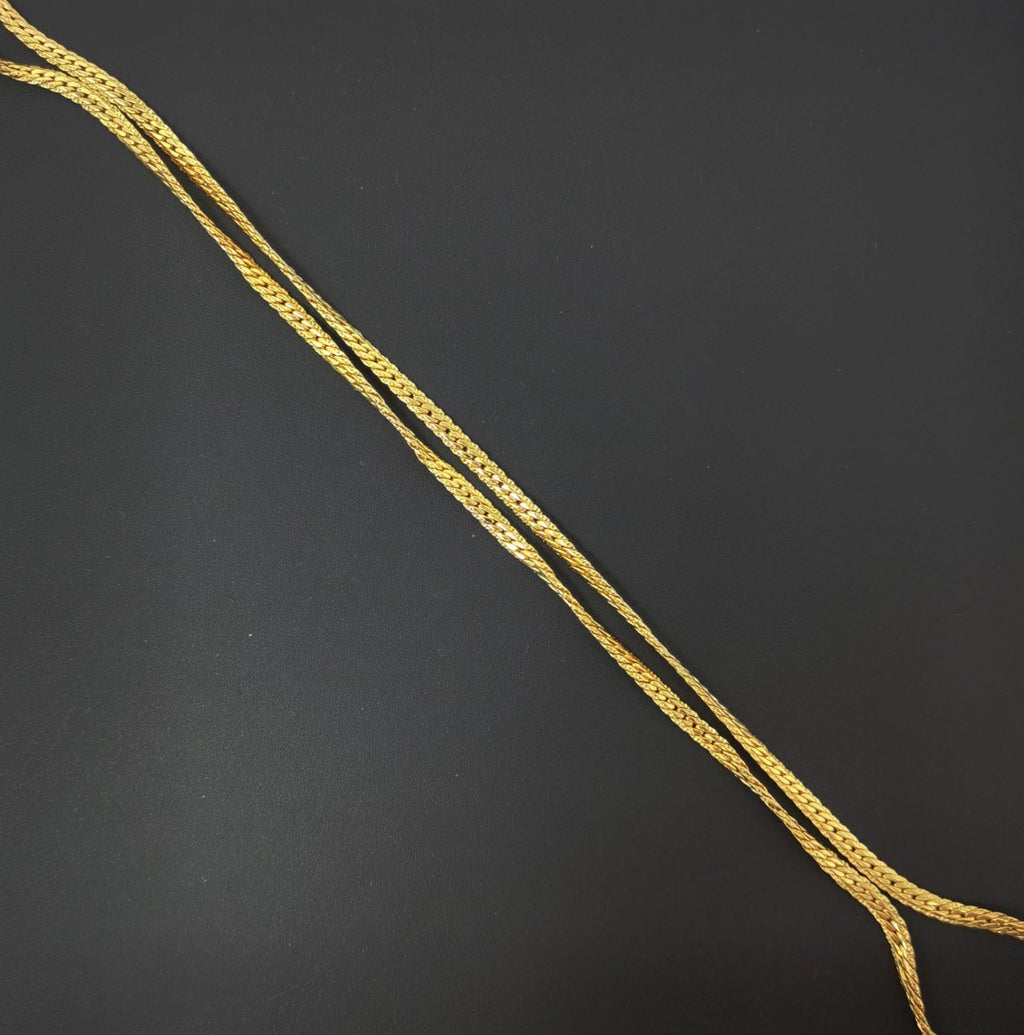 17.7" 24K Gold plated Herringbone Necklace, 2.3mm In Width, w/ Lobster Clasps | CN-526 - DLUXCA