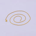 17.7 Inch Boston Box Finished Chain, Dainty 1.1mm 24K Gold Plated Box Necklace with Spring Ring | WA-624 Clearance Pricing - DLUXCA
