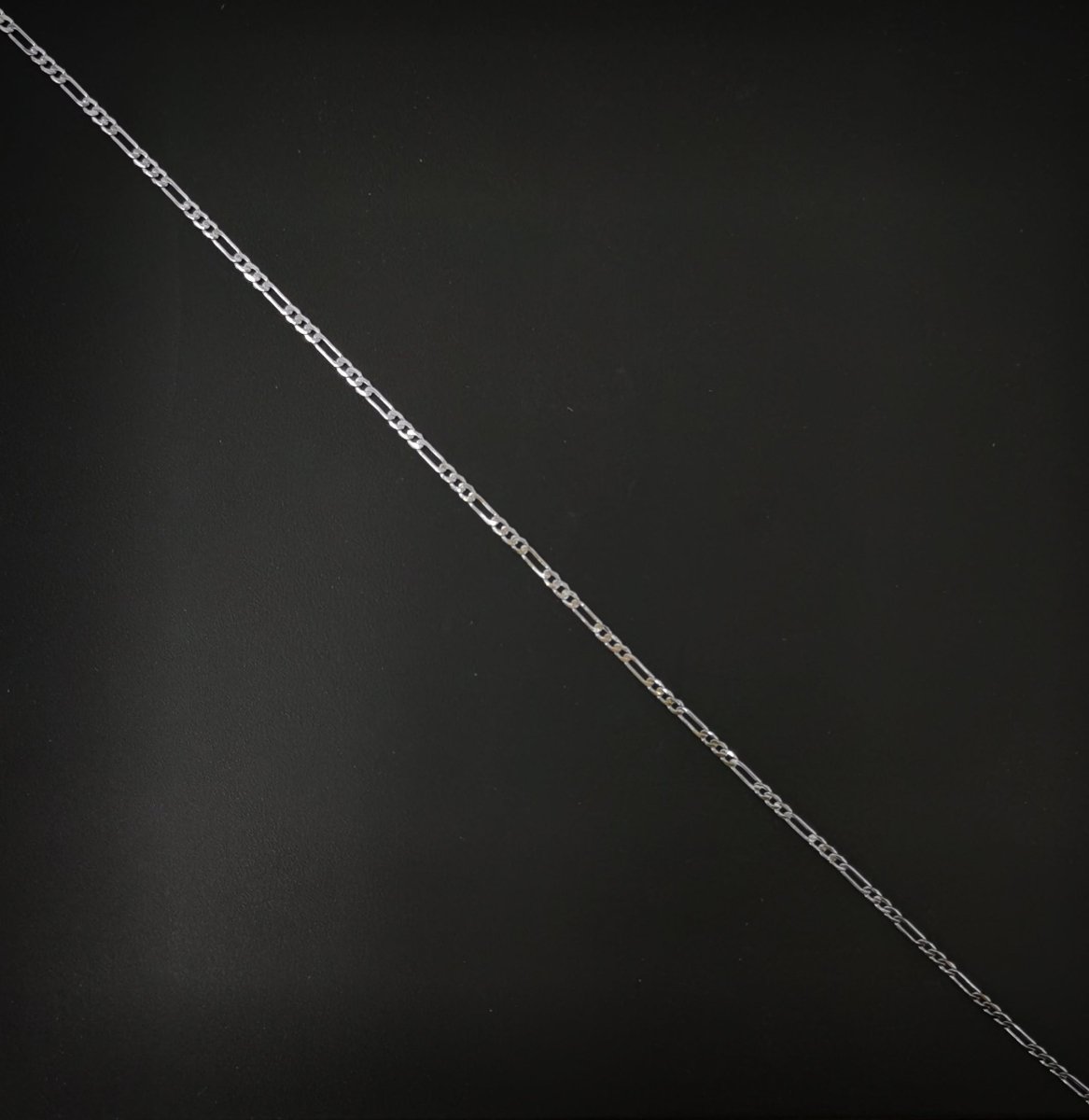 17.7 inch Figaro Chain Necklace, White Gold plated Necklace For Jewelry Making, Dainty 1.5mm Figaro Necklace w/ Lobster Clasps | CN-628 Clearance Pricing - DLUXCA