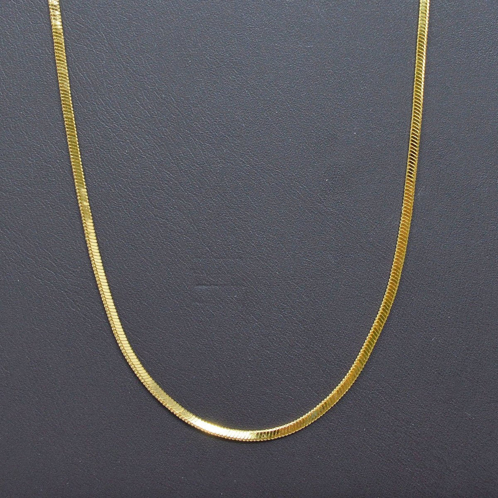 17.7 inch Omega Chain Necklace, 24K Gold plated Finished Necklace For Jewelry Making, Dainty 1.8mm Omega Necklace w/ Lobster Clasps | CN-985 Clearance Pricing - DLUXCA