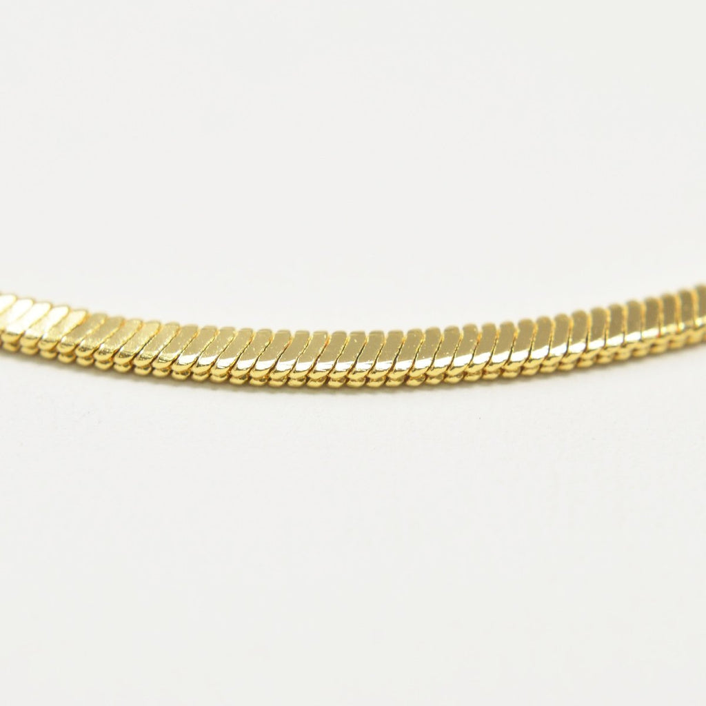 17.7 inch Omega Chain Necklace, 24K Gold plated Finished Necklace For Jewelry Making, Dainty 1.8mm Omega Necklace w/ Lobster Clasps | CN-985 Clearance Pricing - DLUXCA