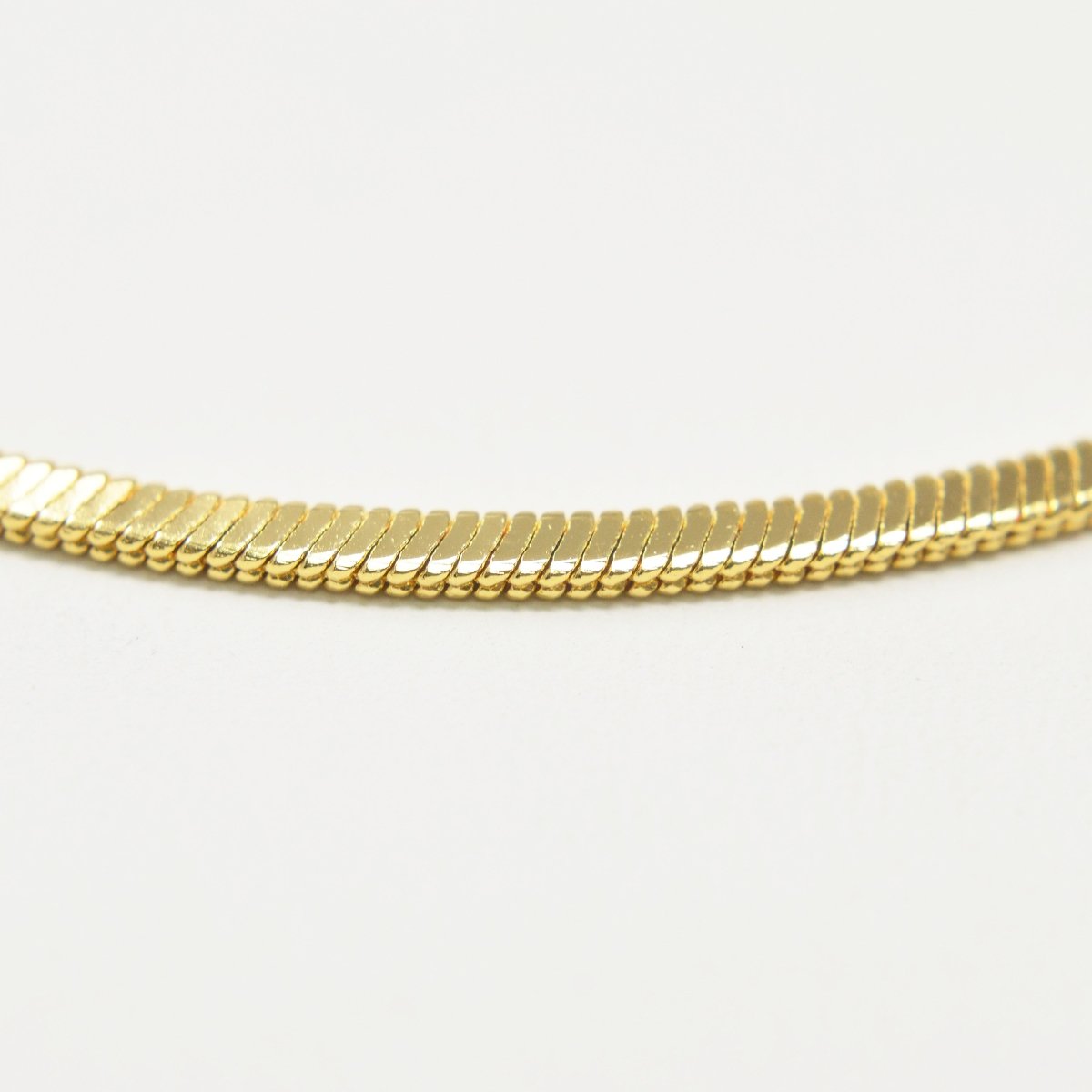 17.7 inch Omega Chain Necklace, 24K Gold plated Finished Necklace For Jewelry Making, Dainty 1.8mm Omega Necklace w/ Lobster Clasps | CN-985 Clearance Pricing - DLUXCA