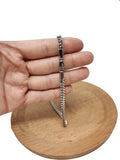 17.7 inch Silver Curb Chain Necklace, White Gold plated Curb Finished Necklace, 3mm Curb Necklace w/ Spring Ring | CN-620 Clearance Pricing - DLUXCA