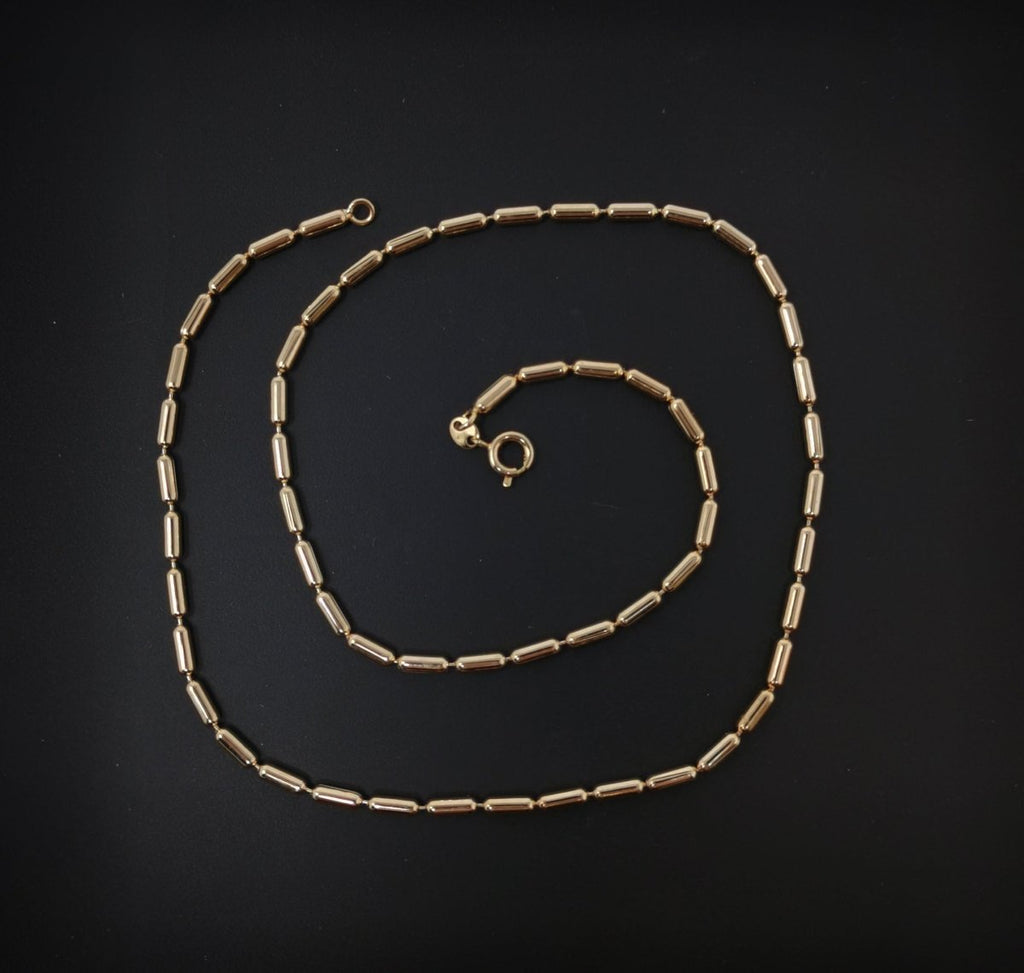 17.7 inches Layering Necklace, 18K Gold Plated 2mm Bead Necklace w/ Spring Rings | CN-657 - DLUXCA