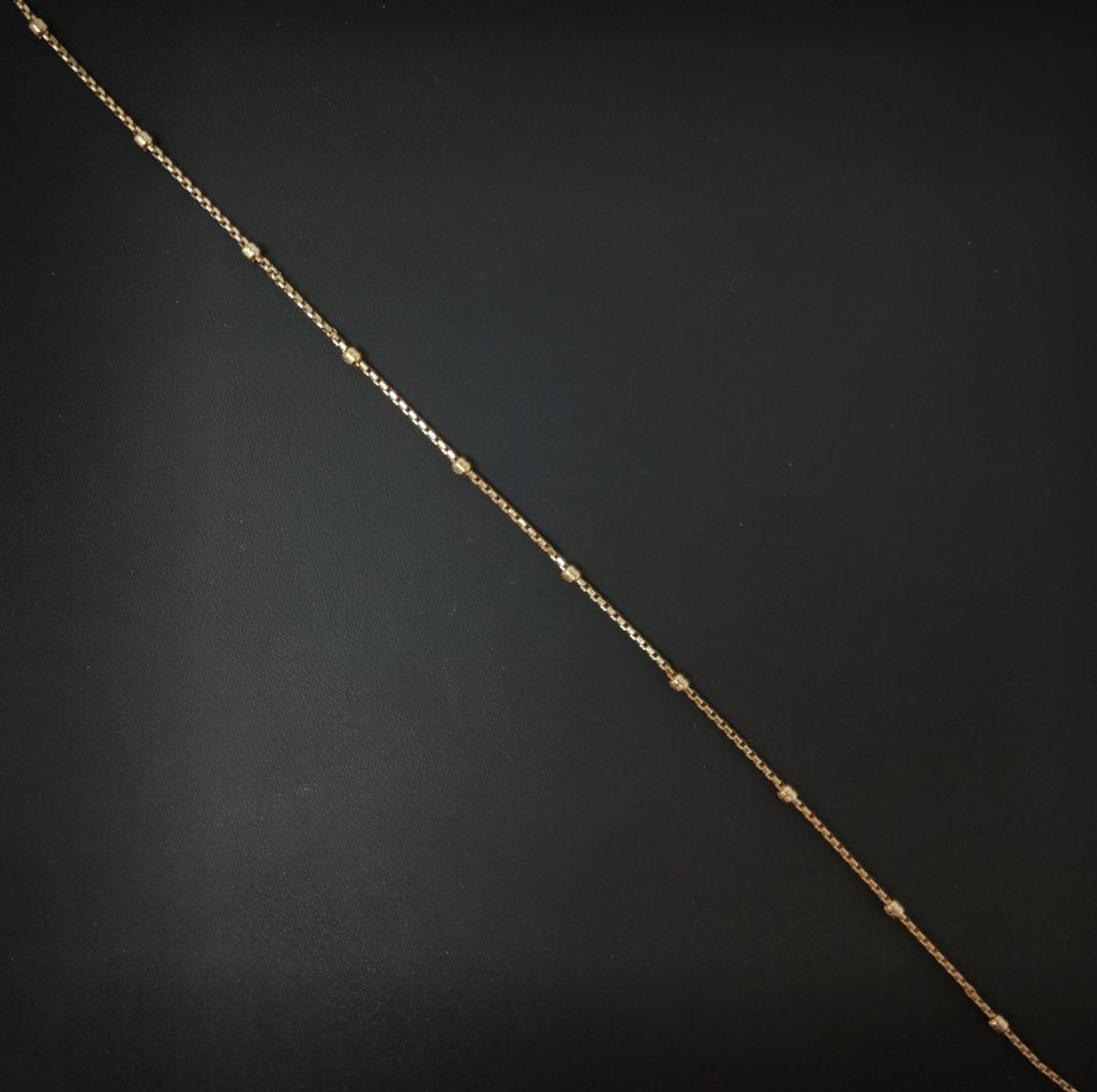 17.7 inches Ready To Use 18K Rosy Gold plated Box Necklace Chain, Layering Ball Box Chain, Dainty 2mm Box Necklace w/ Spring Ring | CN-692 Clearance Pricing - DLUXCA
