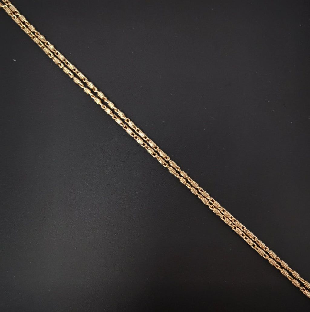 17.7'' Ready to Use 18K Gold plated Designed Necklace Chain, Layering Designed Chain, Dainty 2mm Designed Necklace w/ Spring Ring | CN-441 Clearance Pricing - DLUXCA