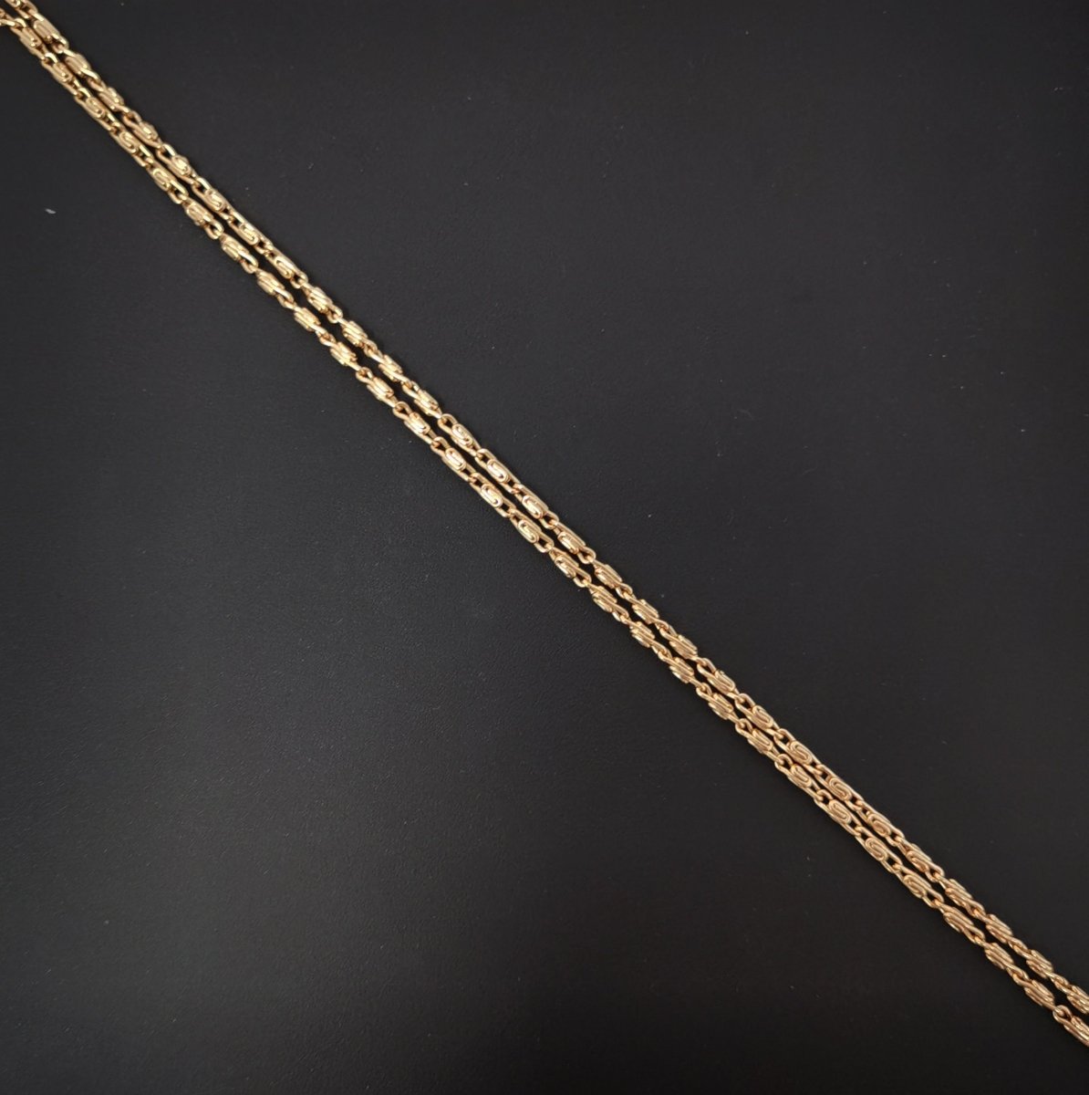 17.7'' Ready to Use 18K Gold plated Designed Necklace Chain, Layering Designed Chain, Dainty 2mm Designed Necklace w/ Spring Ring | CN-441 Clearance Pricing - DLUXCA