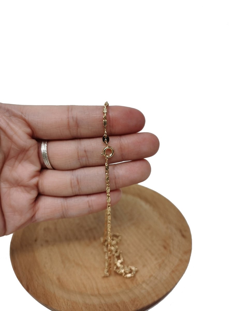 17.7'' Ready to Use 18K Gold plated Designed Necklace Chain, Layering Designed Chain, Dainty 2mm Designed Necklace w/ Spring Ring | CN-441 Clearance Pricing - DLUXCA