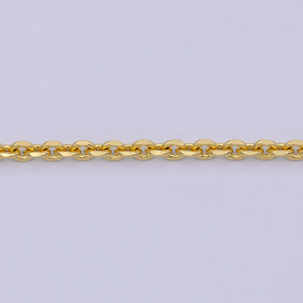 17.7'' Ready to Use 24K Gold plated Thin Cable Necklace Chain, Layering Cable Chain Dainty Necklace, For Pendant Charm Necklace Making | WA-740 Clearance Pricing - DLUXCA