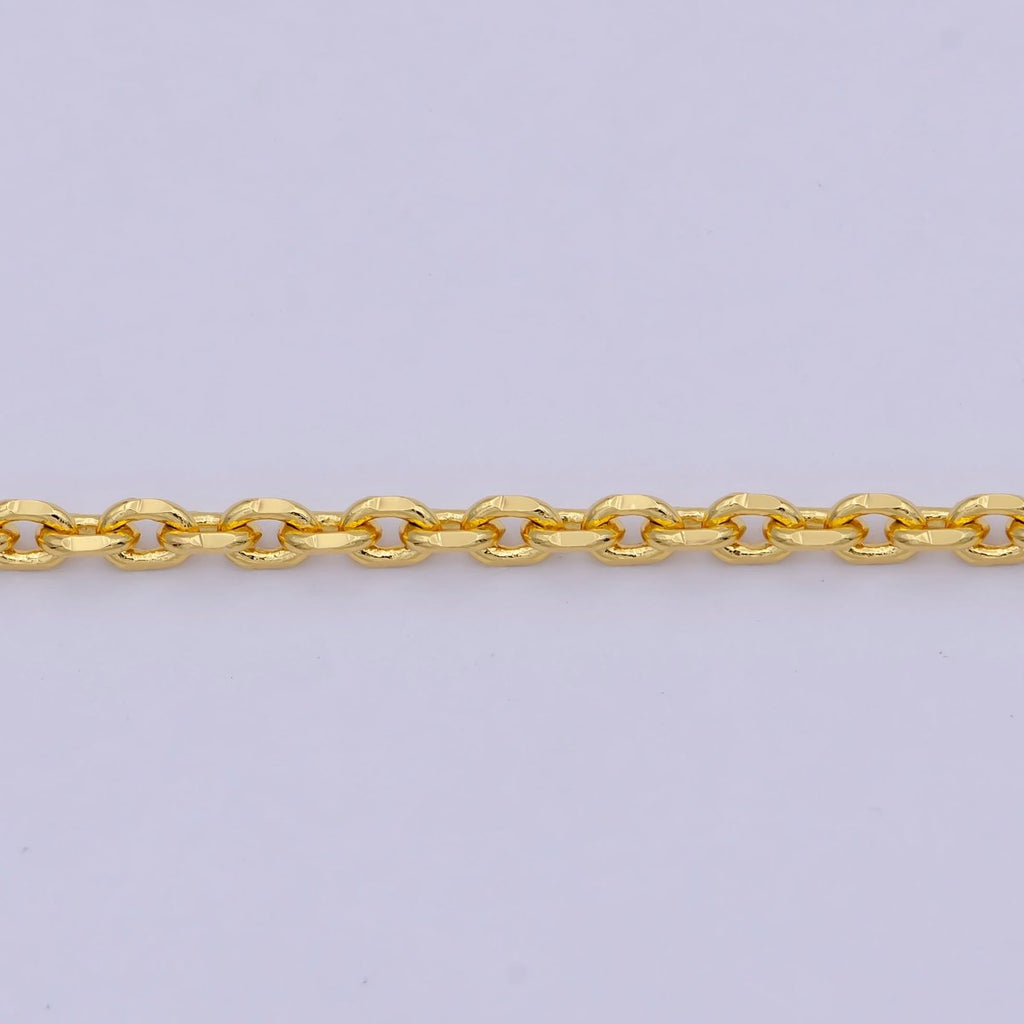 17.7'' Ready to Use 24K Gold plated Thin Cable Necklace Chain, Layering Cable Chain Dainty Necklace, For Pendant Charm Necklace Making | WA-745 Clearance Pricing - DLUXCA
