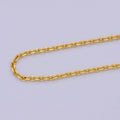 17.7'' Ready to Use 24K Gold plated Thin Cable Necklace Chain, Layering Cable Chain Dainty Necklace, For Pendant Charm Necklace Making | WA-745 Clearance Pricing - DLUXCA