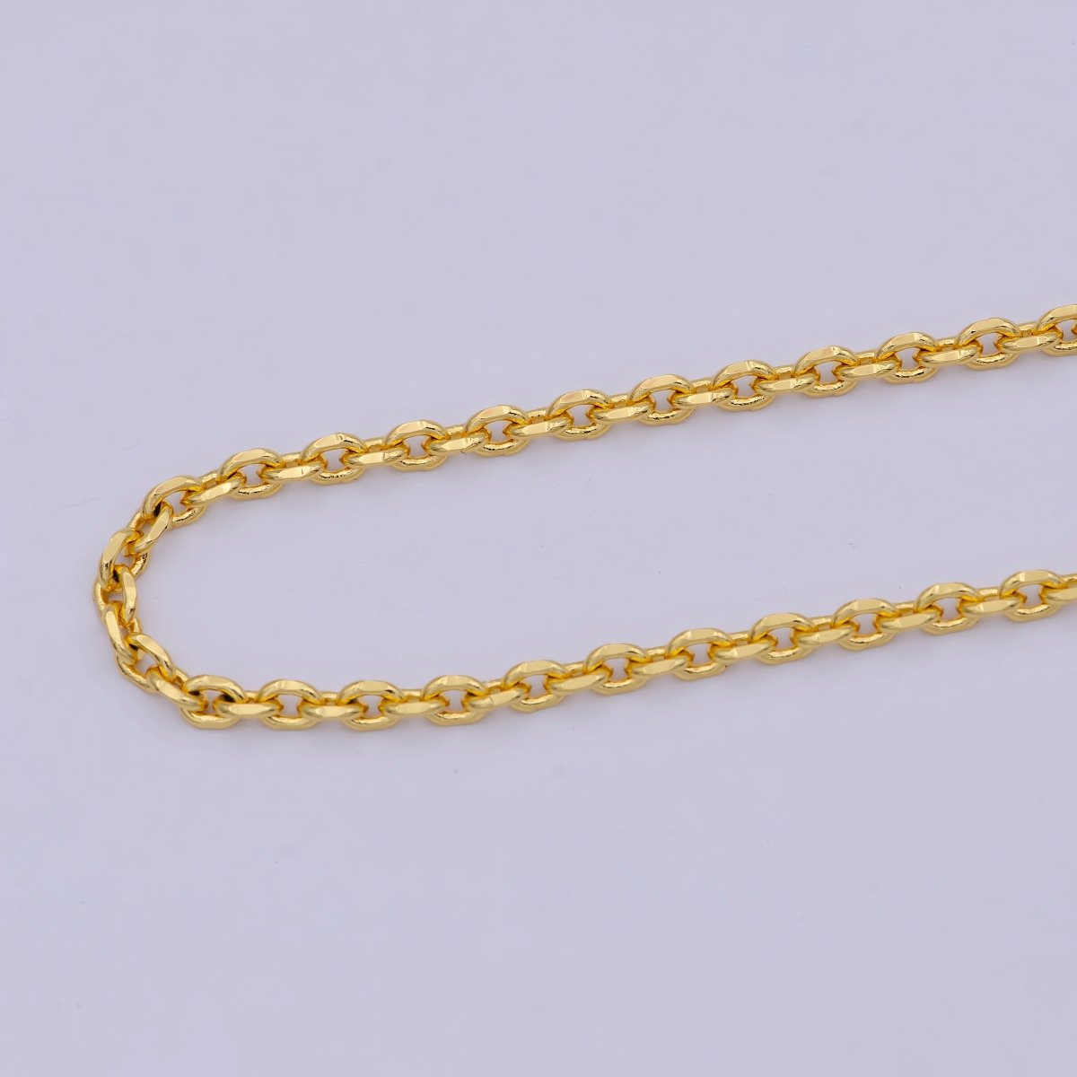 17.7'' Ready to Use 24K Gold plated Thin Cable Necklace Chain, Layering Cable Chain Dainty Necklace, For Pendant Charm Necklace Making | WA-745 Clearance Pricing - DLUXCA