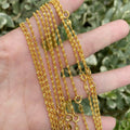 17.7'' Ready to Use 24K Gold Plated Rope Necklace Chain, Layering Rope Chain, Dainty 2.2mm Rope Necklace w/ Spring Ring | CN-003 Clearance Pricing - DLUXCA