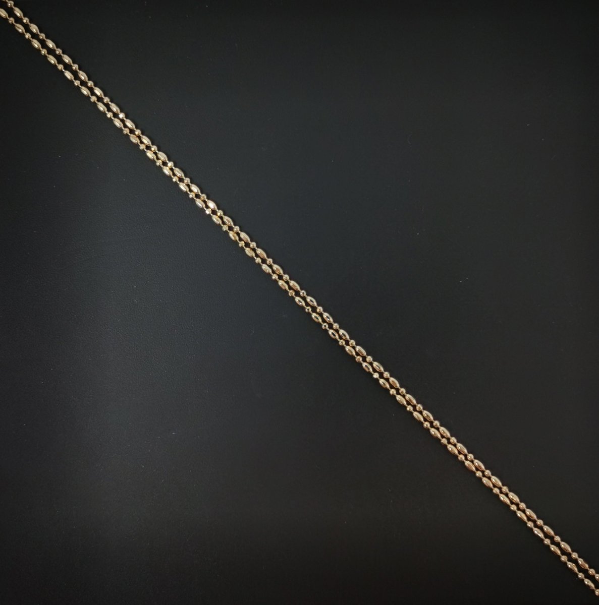 18" / 20" 18K Rosy Gold plated Bead Necklace Chain, 18" / 20" Layering Beaded Chain, Dainty 1.5mm Necklace w/ Spring Ring | CN-698 CN-700  Clearance Pricing