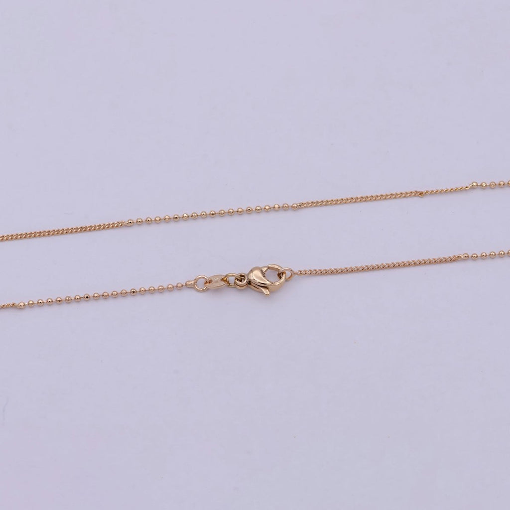 18 inch Long Fusion Necklace Beaded With Curb Chain Fancy Chain Necklace in 18k Gold plated | WA-538 Clearance Pricing - DLUXCA