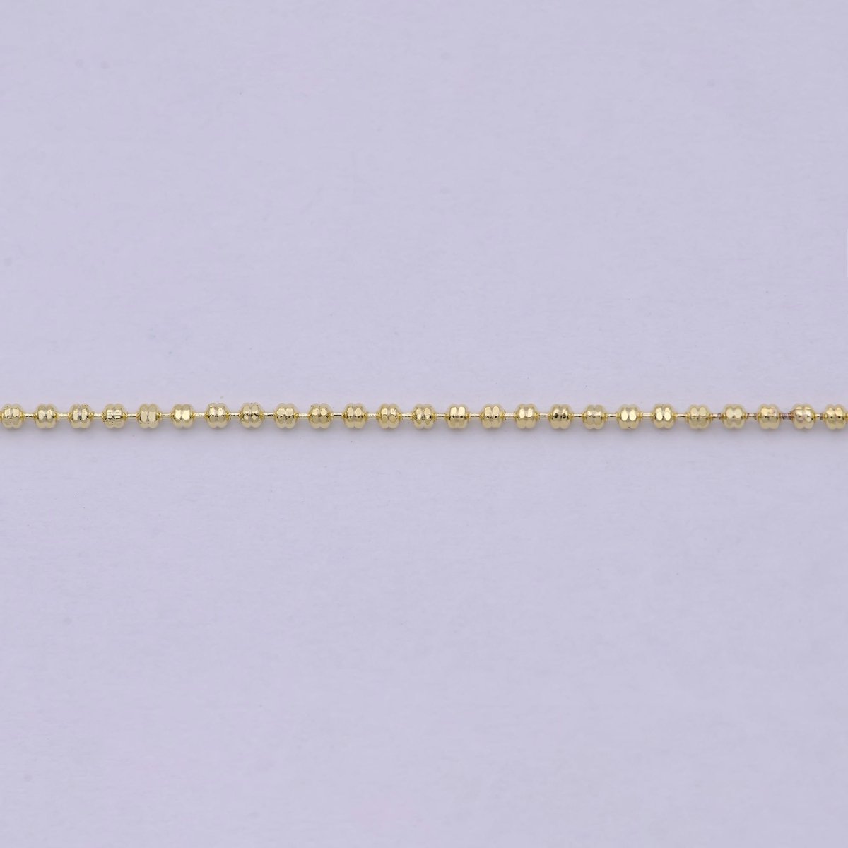18 Inches Beaded Chain Necklace 14K Gold plated Finished Chain Necklace, Dainty 1.1mm Bead Necklace w/ Spring Ring | WA-533 Clearance Pricing - DLUXCA