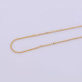 18 inches Beaded Chain Necklace, 18K Gold Plated Finished Chain Necklace, Dainty 1.2mm Bead Necklace w/ Spring Ring | CN-372 Clearance Pricing - DLUXCA