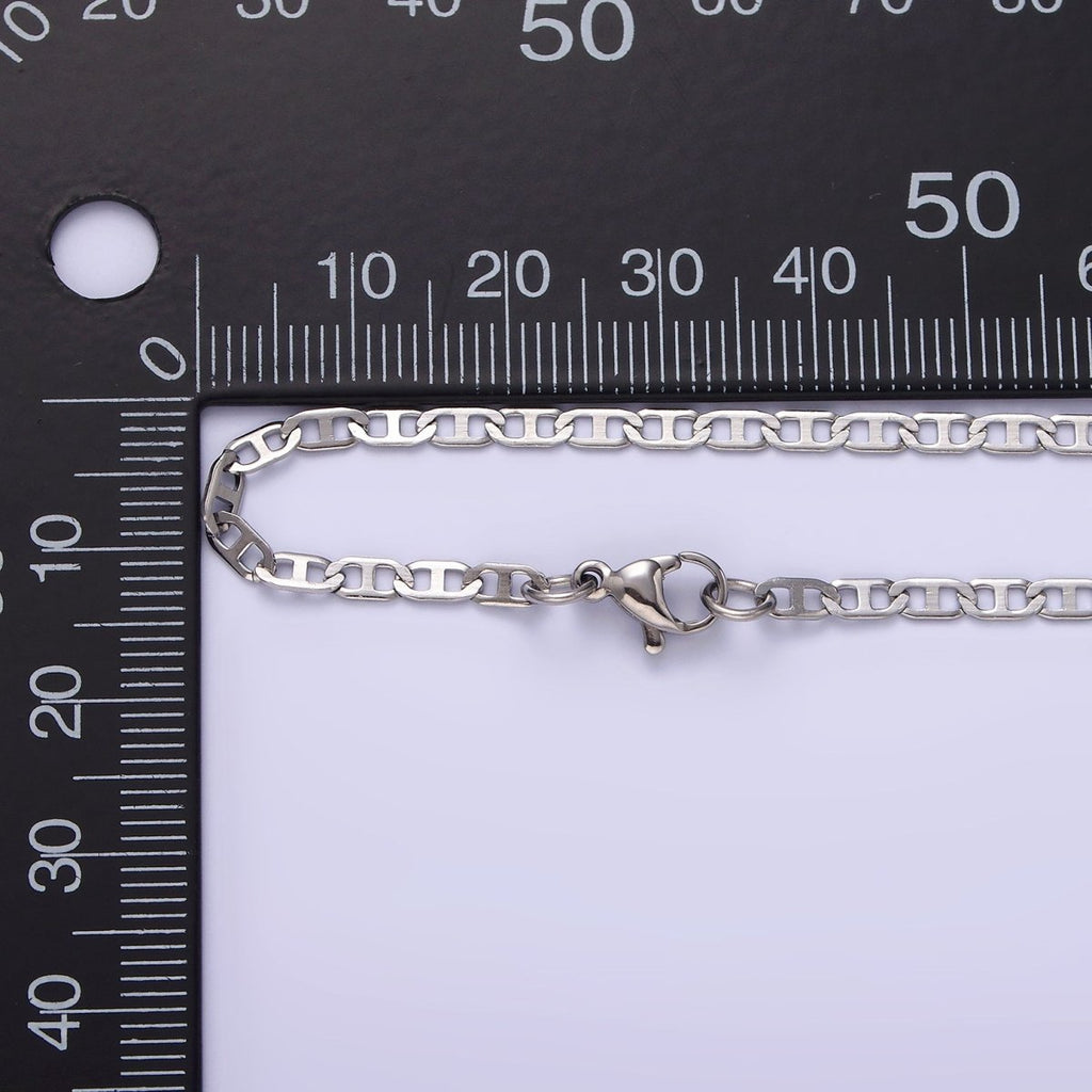 18.3 inch Stainless Steel Flat Mariner Chain For Wholesale Chains And Jewelry Making Supplies Findings | WA-2099 Clearance Pricing - DLUXCA