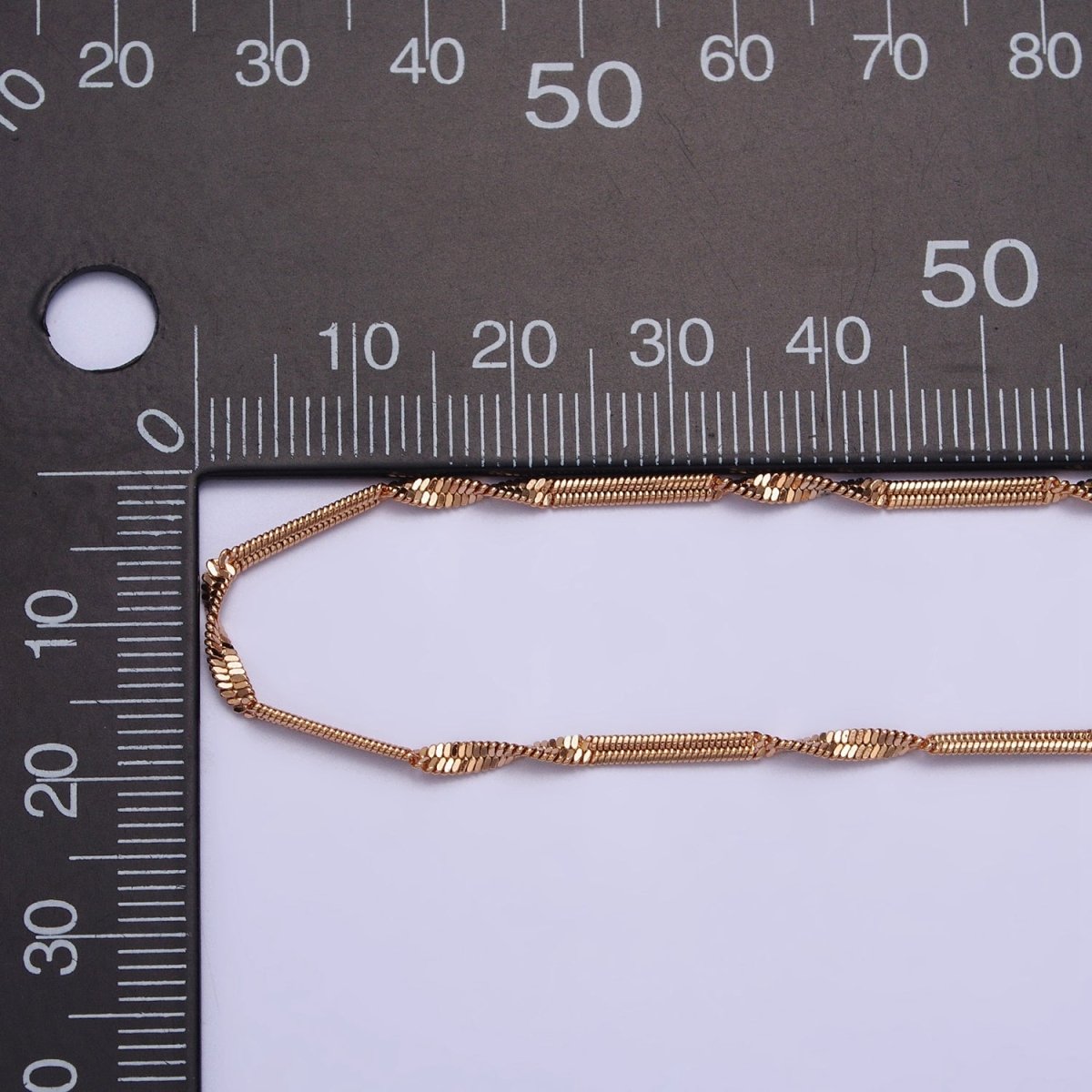 18.5 Inch Twisted Chain 18K Gold plated Dainty Rope Chain Necklace | WA-1603 Clearance Pricing - DLUXCA