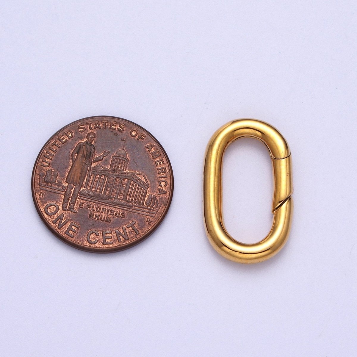 18K, 24K, White Gold plated Oval Push Spring Ring Gate Jewelry Supply in Gold & Silver | K-295 K-296 K-297 - DLUXCA