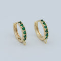 18K Emerald Green Gold plated Round Huggies Earring Supplies Open Link earring For DIY Jewelry Making Earring Making L-390 - DLUXCA