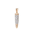 18k Gold Filed CZ Micro Pave Bullet Pendant/Charm, Women Men's Jewelry Findings I-387 - DLUXCA