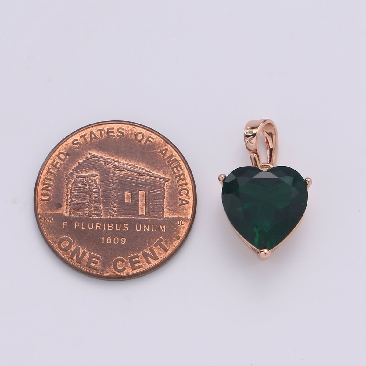 18k Gold Fill Charm Dark Blue Heart Cubic Zirconia Charm w/ Colored CZ Crystal Gem Stone GemStone Pendant Valentine Jewelry Supply J-201 - DLUXCA