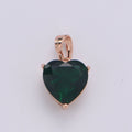 18k Gold Fill Charm Green Color Heart Cubic Zirconia Charm w/ Colored CZ Crystal Gem Stone GemStone Pendant Valentine Jewelry Supply J-202 - DLUXCA