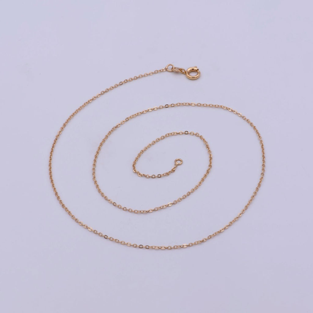 18K Gold plated 1.2mm Cable Chain 18 inch Finished Necklace For Wholesale Necklace Dainty Jewelry Making Supplies | WA-480 Clearance Pricing - DLUXCA