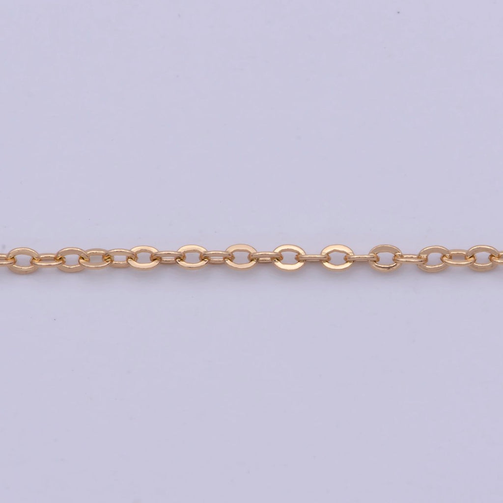 18K Gold plated 1.2mm Cable Chain 18 inch Finished Necklace For Wholesale Necklace Dainty Jewelry Making Supplies | WA-480 Clearance Pricing - DLUXCA