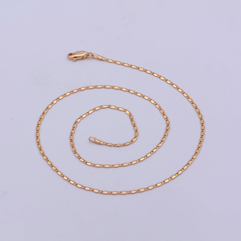 18K Gold plated 1.6mm Anchor Scroll Chain 17.6 inch Finished Necklace For Wholesale Necklace Dainty Jewelry Making Supplies | WA-484 Clearance Pricing - DLUXCA