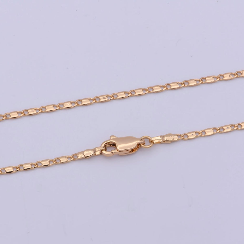 18K Gold plated 1.6mm Anchor Scroll Chain 17.6 inch Finished Necklace For Wholesale Necklace Dainty Jewelry Making Supplies | WA-484 Clearance Pricing - DLUXCA