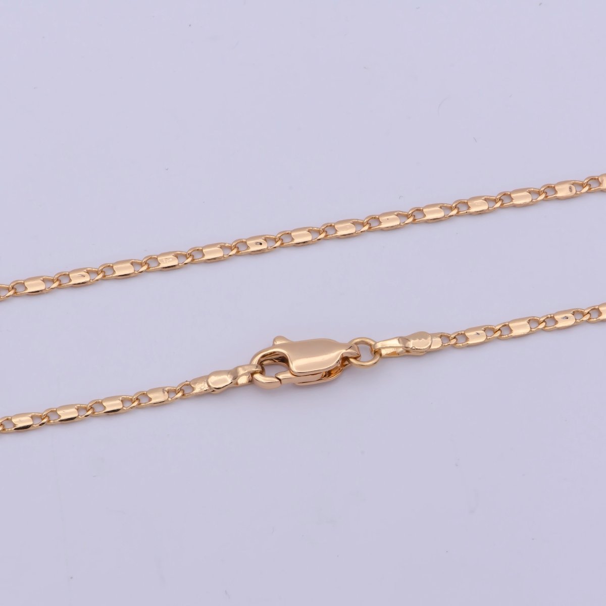 18K Gold plated 1.6mm Anchor Scroll Chain 17.6 inch Finished Necklace For Wholesale Necklace Dainty Jewelry Making Supplies | WA-484 Clearance Pricing - DLUXCA