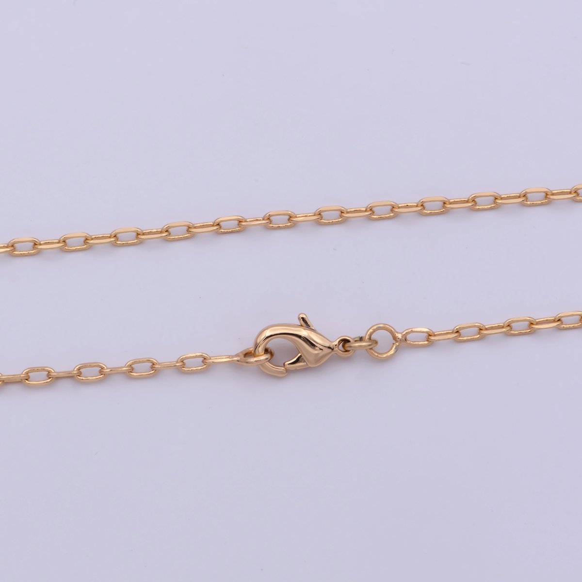 18K Gold plated 1.8mm Cable Chain 17 inch Finished Necklace For Wholesale Necklace Dainty Jewelry Making Supplies | WA-481 Clearance Pricing