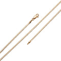 18K Gold plated 2 mm Curb Chain Necklace Gold plated Finished Statement Chain Necklace Ready to Wear 17.7 Inch Gold Chain w/ Lobster Claw | CN-680 Clearance Pricing - DLUXCA