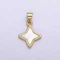 18K Gold plated 20.8mm White Shell Pearl Celestial Star Pendant | AA552 - DLUXCA